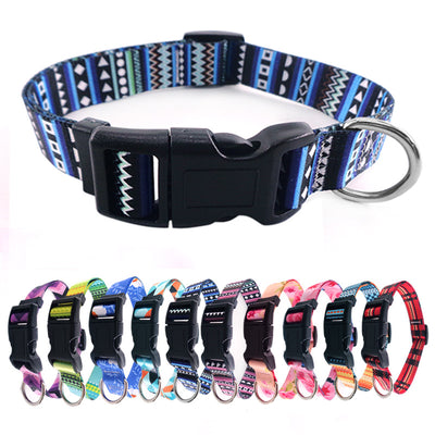 Bohemian Ethnic Print Dog Collar