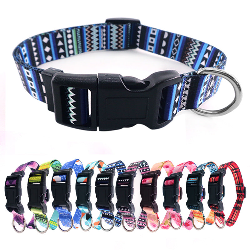 Bohemian Ethnic Print Dog Collar