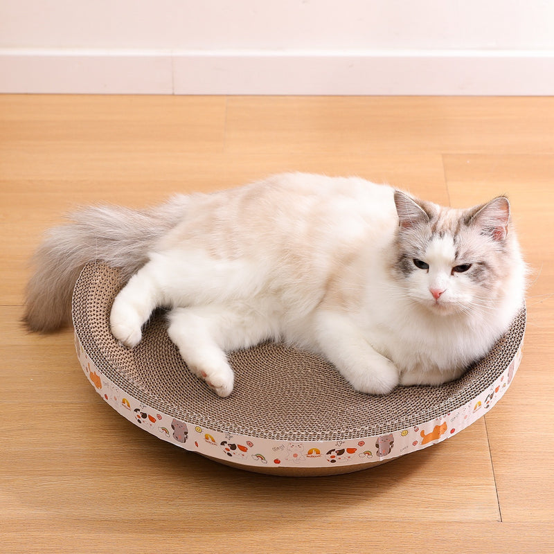 Large Round Cat Scratching Post With Warm Bed For Winter